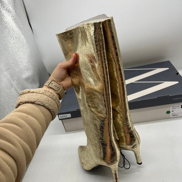 Worthington Womens Pleasant Stiletto Heel Dress Boots Gold Size 6 - Picture 10 of 16